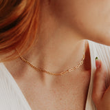 Split Curb & Oval Chain Necklace - - Necklaces - Ofina