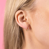 14k Diamond Huggie Hoop Earrings - - Earrings - Ofina
