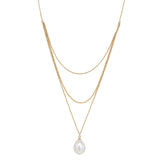 Triple Layered Pearl Necklace - - Necklaces - Ofina