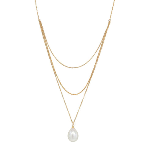 Triple Layered Pearl Necklace - - Necklaces - Ofina