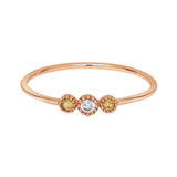 18k Tri Yellow Sapphire and Diamond Ring - - Rings - Ofina