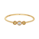 18k Tri Yellow Sapphire and Diamond Ring - - Rings - Ofina