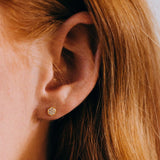 CZ Circle Pave Studs - - Earrings - Ofina
