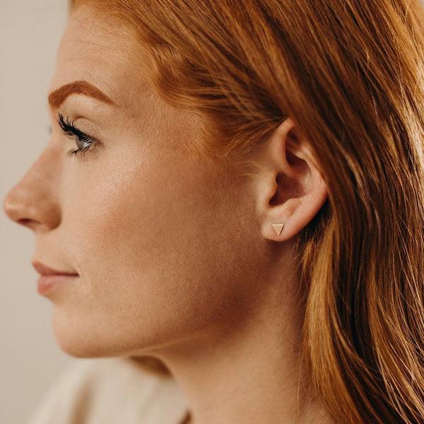Solid Triangle Studs - - Earrings - Ofina