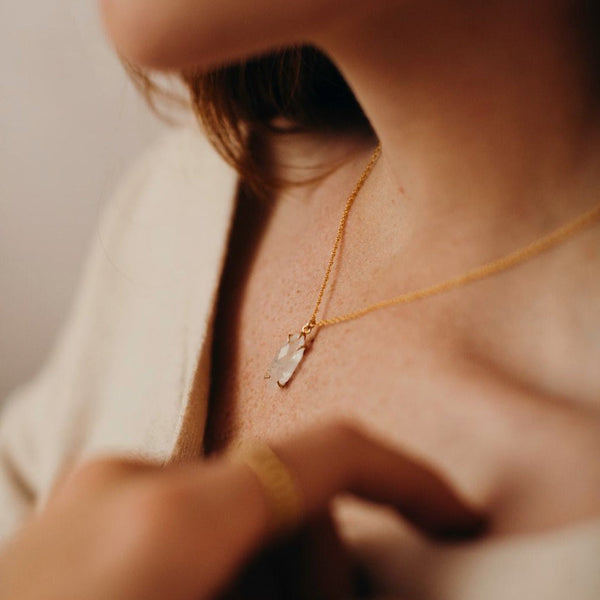 SALE - Marquise Moonstone Prong Necklace - - Necklaces - Ofina