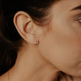 CZ Tiny Trinity Studs - - Earrings - Ofina