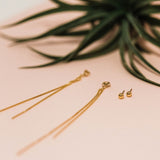 Box Chain Sphere Studs - - Earrings - Ofina