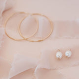 Detachable Pearl Hoop Earrings - - Earrings - Ofina