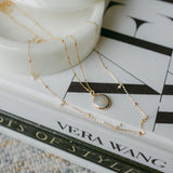 Gold Dipped Pearl Coin Necklace - - Necklaces - Ofina