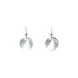 SALE - Brushed Disc Earrings - Silver / Medium - Earrings - Ofina