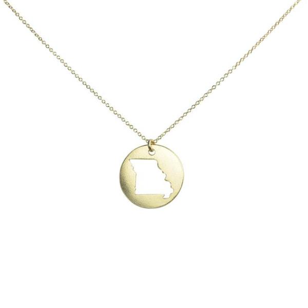 SALE - State Outline Necklace - Necklaces - Gold - Gold / MO - Azil Boutique