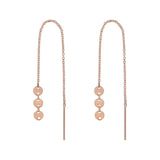 Geometric Ear Threaders (more shapes) - 3 Discs / Rose Gold - Earrings - Ofina