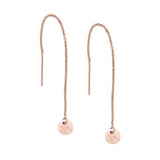 Geometric Ear Threaders (more shapes) - Brushed Disc / Rose Gold - Earrings - Ofina