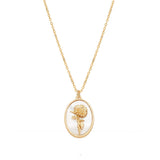 Birth Flower Necklace - September - Poppy - Necklaces - Ofina