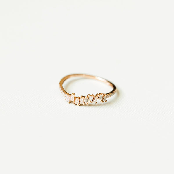 Multiple Diamond Baguette Half Band Ring - - Rings - Ofina