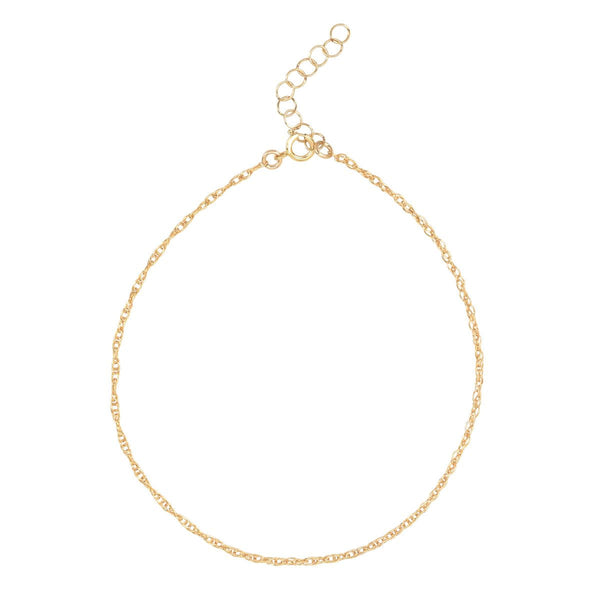 Rope Chain Anklet - Gold / 8" - Bracelets - Ofina