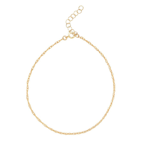 Rope Chain Anklet - Gold / 8" - Bracelets - Ofina