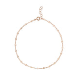 Geometric Cable Chain Anklet - Rosegold / 8 - Bracelets - Ofina