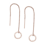 Geometric Ear Threaders (more shapes) - Hammered Circle / Rose Gold - Earrings - Ofina