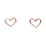 Heart Wirewrapped Studs - Rose Gold - Earrings - Ofina