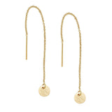Geometric Ear Threaders (more shapes) - Brushed Disc / Gold - Earrings - Ofina