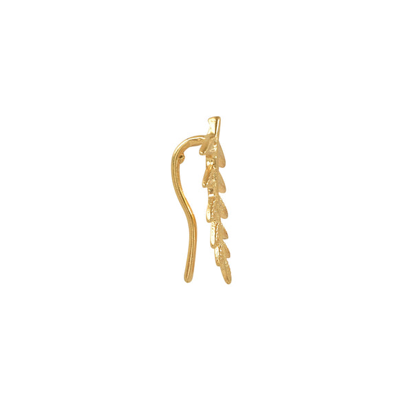 Leaf Ear Crawlers - Gold / Left - Earrings - Ofina