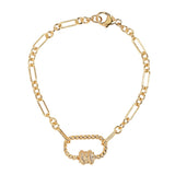 Elongated Oval Link Carabiner Bracelet - - Bracelets - Ofina
