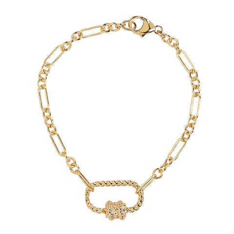 Elongated Oval Link Carabiner Bracelet - - Bracelets - Ofina