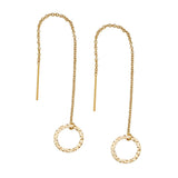 Geometric Ear Threaders (more shapes) - Hammered Circle / Gold - Earrings - Ofina