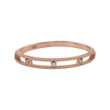 10k Solid Gold CZ Double Band Ring - Rose Gold / 5 - Rings - Ofina