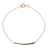 SALE - Curved Tube Bracelet - Silver Tube/ Gold Chain - Bracelets - Ofina