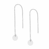 Geometric Ear Threaders (more shapes) - Earrings - Disc - Disc / Silver - Azil Boutique