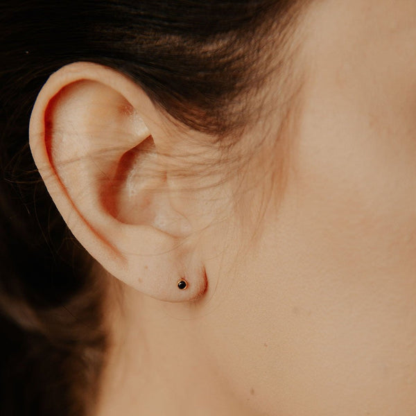 Black CZ Studs - - Earrings - Ofina