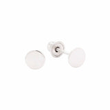 10k Solid Gold Circle Studs - 4mm / White Gold - Earrings - Ofina