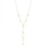 Tiny Carnelian Stone Y-Drop Necklace - - Necklaces - Ofina