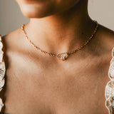 Elongated Oval Link Textured Carabiner Necklace - - Necklaces - Ofina