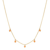 Tiny Carnelian Stone Drop Necklace - - Necklaces - Ofina
