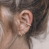 10k Solid Gold CZ Chevron Studs - - Earrings - Ofina