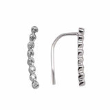 SALE - Graduated CZ Circles Ear Crawler - Silver / Right - Earrings - Ofina