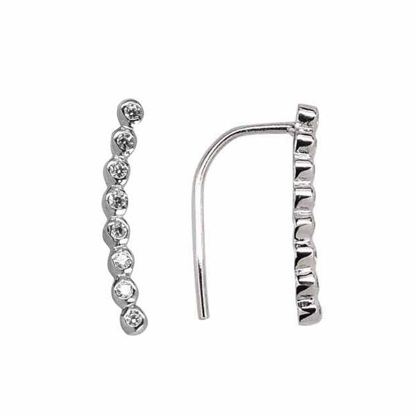 SALE - Graduated CZ Circles Ear Crawler - Silver / Right - Earrings - Ofina