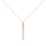 Single Bar Drop Necklace - Rosegold - Necklaces - Ofina