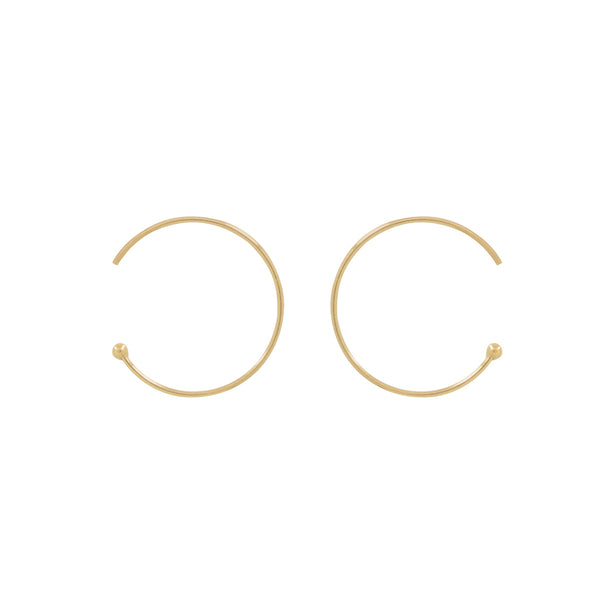Endless Ball End Hoops - Gold / 18mm - Earrings - Ofina