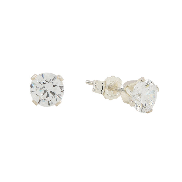 CZ Prong Studs - 3mm / Silver - Earrings - Ofina