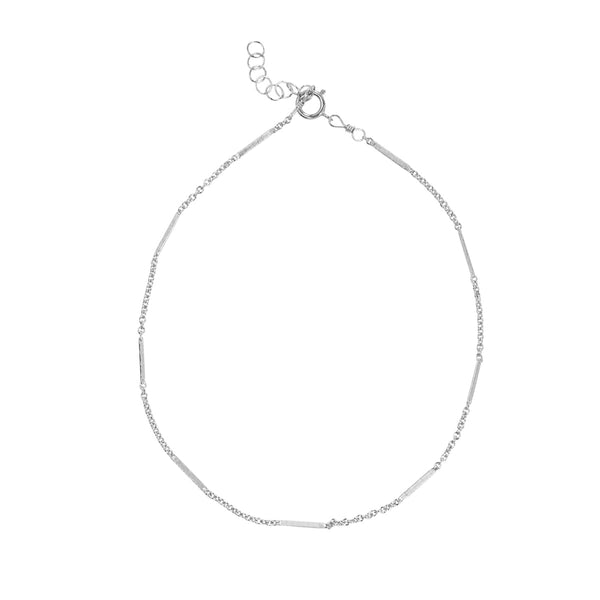 10mm Bar / Link Anklet - Silver / 8 - Bracelets - Ofina