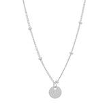 Solid Gold Tiny Disc Ball Chain Necklace - White Gold - Necklaces - Ofina