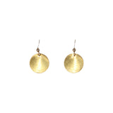 SALE - Brushed Disc Earrings - Gold / Medium - Earrings - Ofina