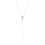 Opal Y-Drop Necklace - Silver - Necklaces - Ofina
