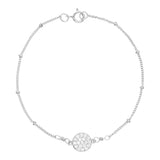 Multi-CZ Round Ball Chain Bracelet - Silver - Bracelets - Ofina