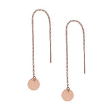 Geometric Ear Threaders (more shapes) - Disc / Rose Gold - Earrings - Ofina