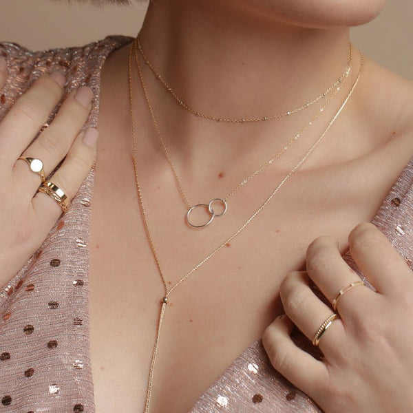Circle Duo Necklace - - Necklaces - Ofina